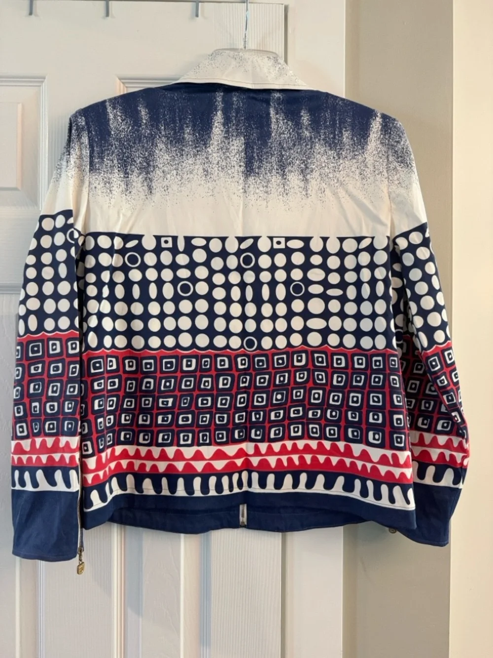 St. John Sport Navy & White Sport Jacket - Picture 3 of 4